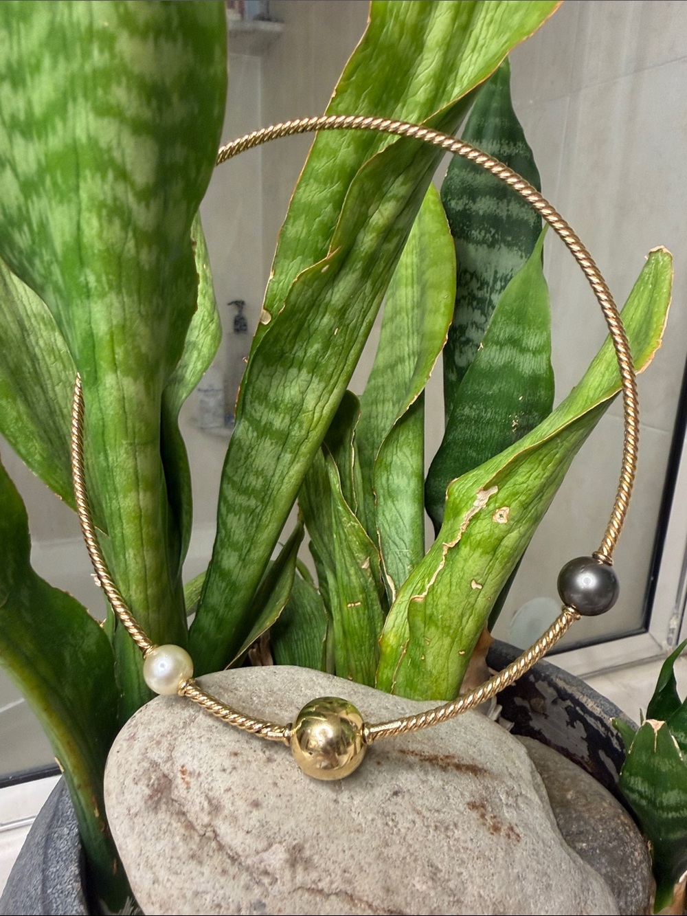 David Yurman 18 karat gold, Tahitian and South Sea pearl necklace